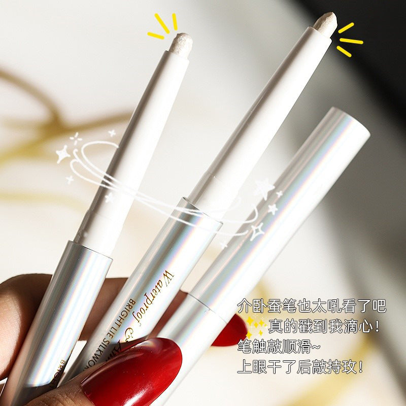 Pen craftsman star diamond bright eyes sleeping silkworm pen women's sparkling pearlescent brightening eye curtain waterproof non-smudge eye shadow stick