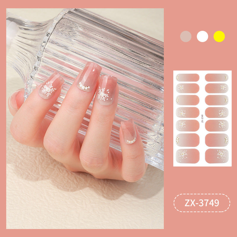 Zhengxiang factory customized japanese and korean nail art stickers hot stamping 5d epoxy imitation diamond starburst christmas nail stickers full stickers wholesale