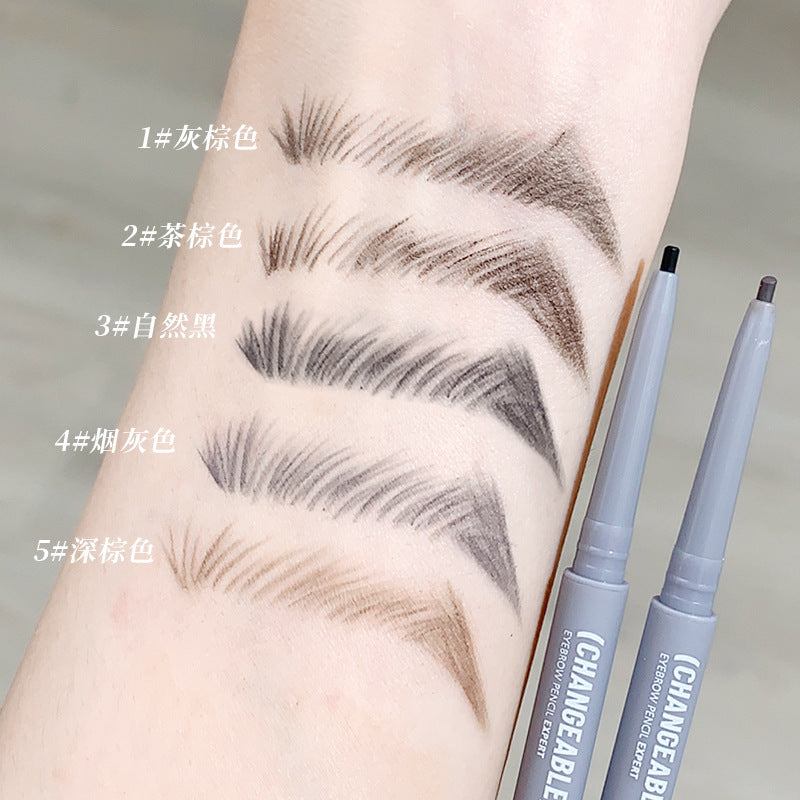 Xixi stereo outline mist eyebrow pencil extremely fine nature wild eyebrow roots clear waterproof non-smudge double-ended eyebrow pencil