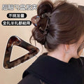 2025 new minimalist triangle hair claw clip - ponytail holder, high ponytail clip, shark clip hair accessory for women - back of head styling
