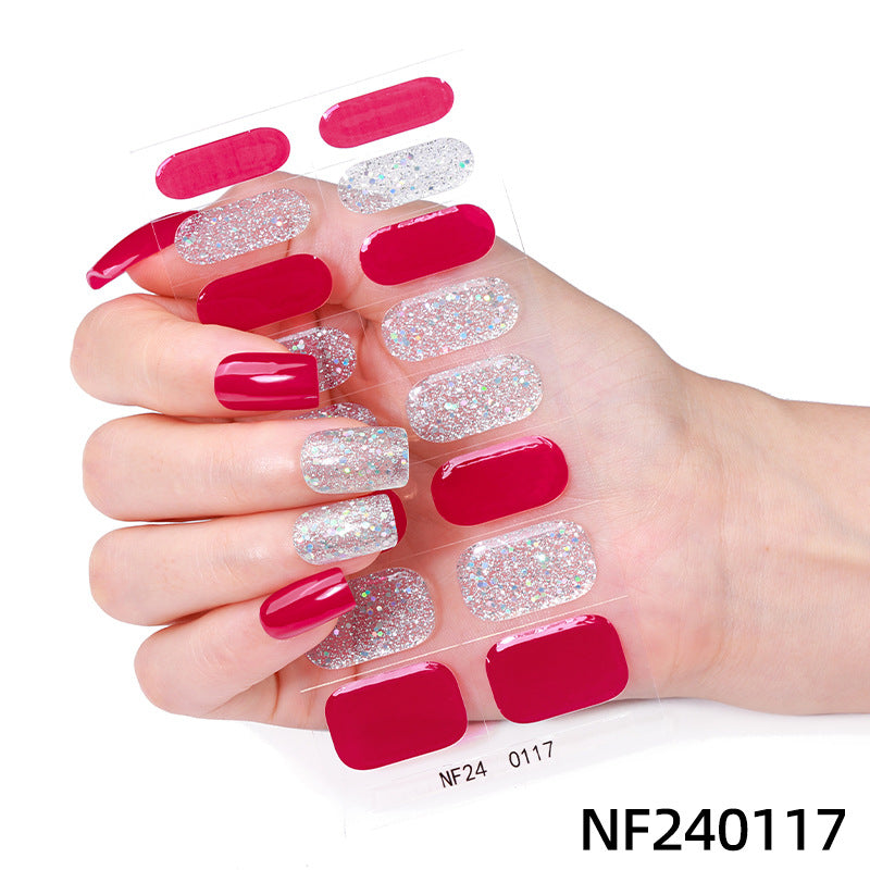 Zhengxiang personalized gel manicure stickers onion powder jumping color nail polish film korean uv photo lamp hardening semi-cured nail stickers