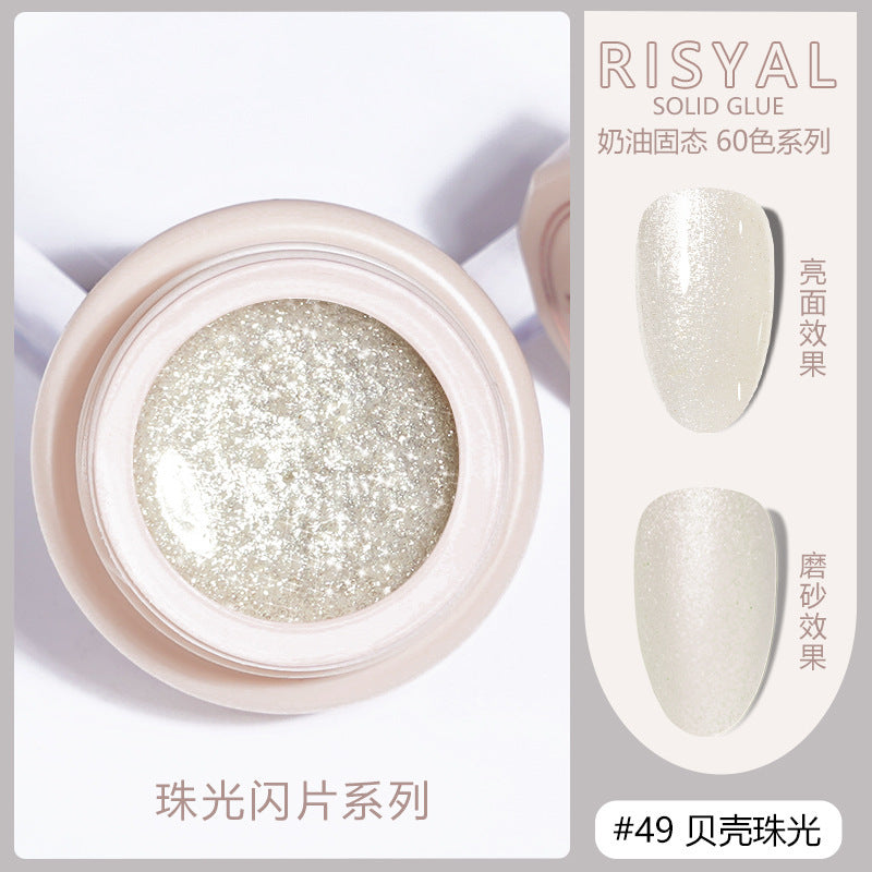 Risyal icy solid gel polish 5ml - smooth cream gel nail polish, japanese style nail polish for nail salons