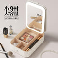 Portable makeup mirror with led light - compact, foldable, and stylish for travel, ins-inspired design, includes carrying case, perfect for dorms and students