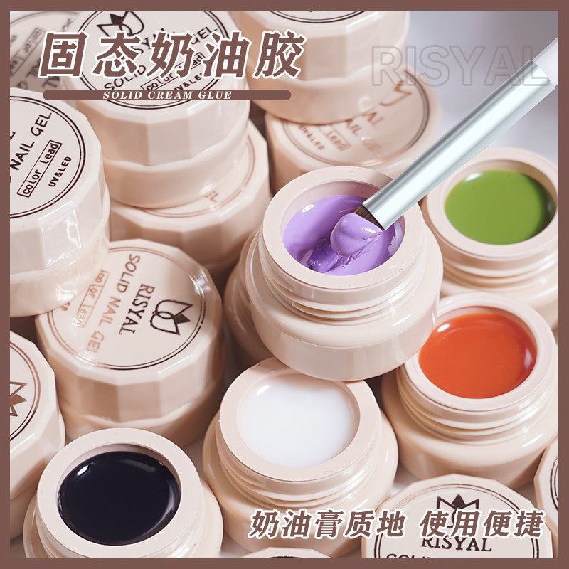 Risyal icy solid gel polish 5ml - smooth cream gel nail polish, japanese style nail polish for nail salons