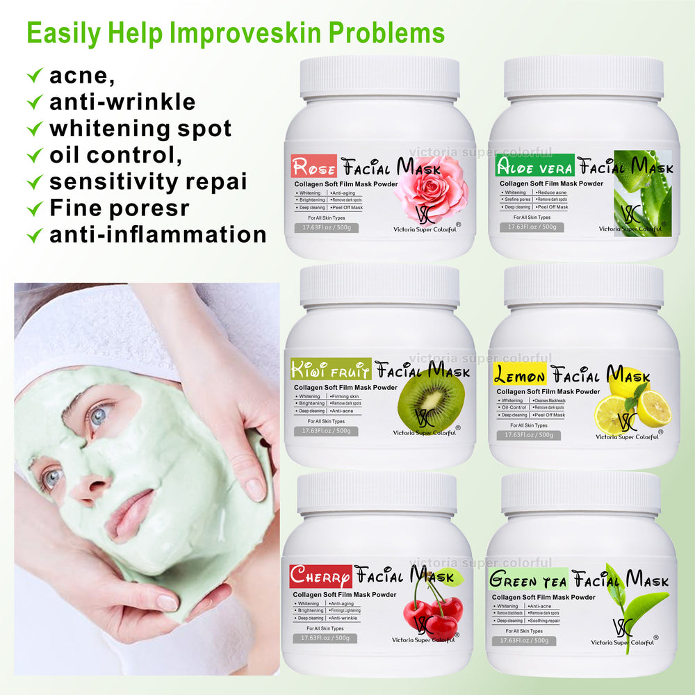 rose soft mask powder moisturizing and hydrating bottled facial mask powder factory processing export wholesale 500g
