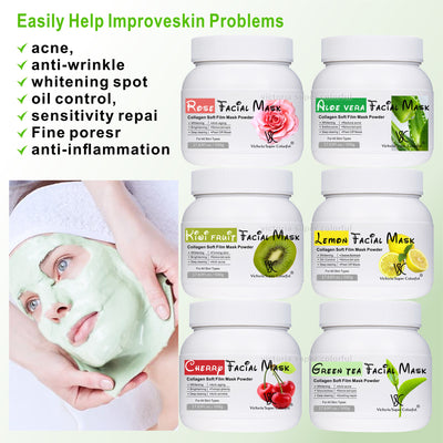 rose soft mask powder moisturizing and hydrating bottled facial mask powder factory processing export wholesale 500g
