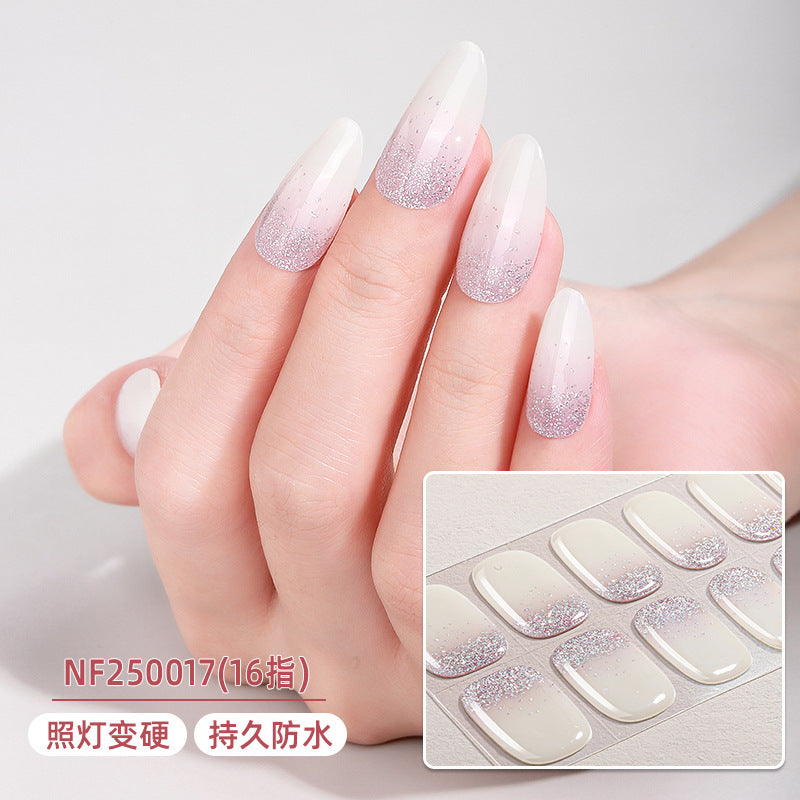 Zhengxiang custom gel nail stickers - waterproof french smudge, sparkle, uv semi-cured nail art stickers, cartoon designs