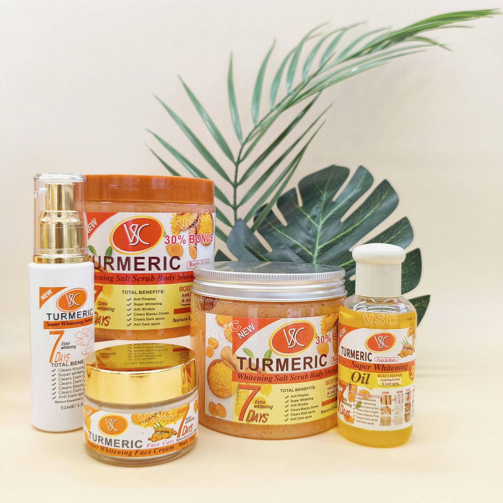 foreign trade turmeric skin care series essence liquid facial cream body lotion scrub wholesale foreign trade