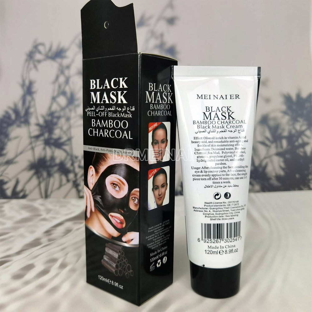 foreign trade menair bamboo charcoal blackhead removal peel-off mask deep sea mud mineral mud nasal mask 120g hanging card type