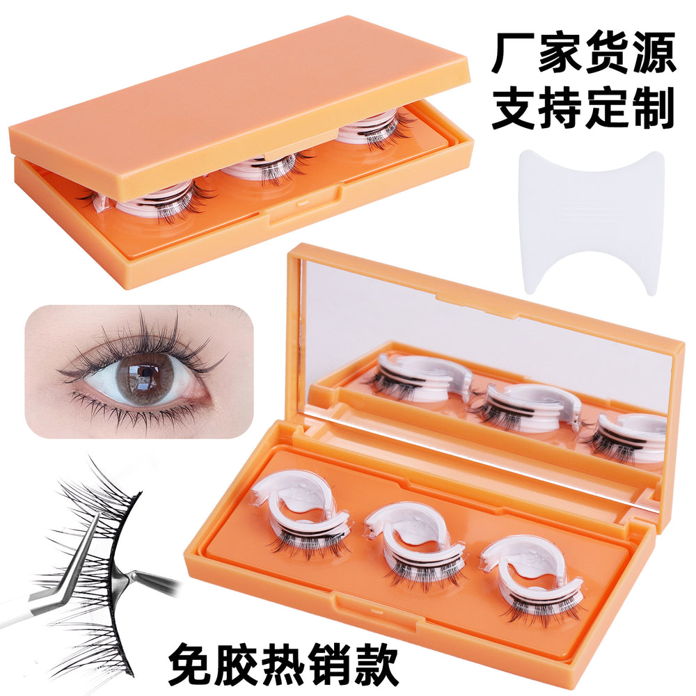 Ready-to-ship, glue-free, self-adhesive false eyelashes from the manufacturer. wholesale multi-pair, one-piece, long and slender black band false eyelashes with adhesive strip for lazy users