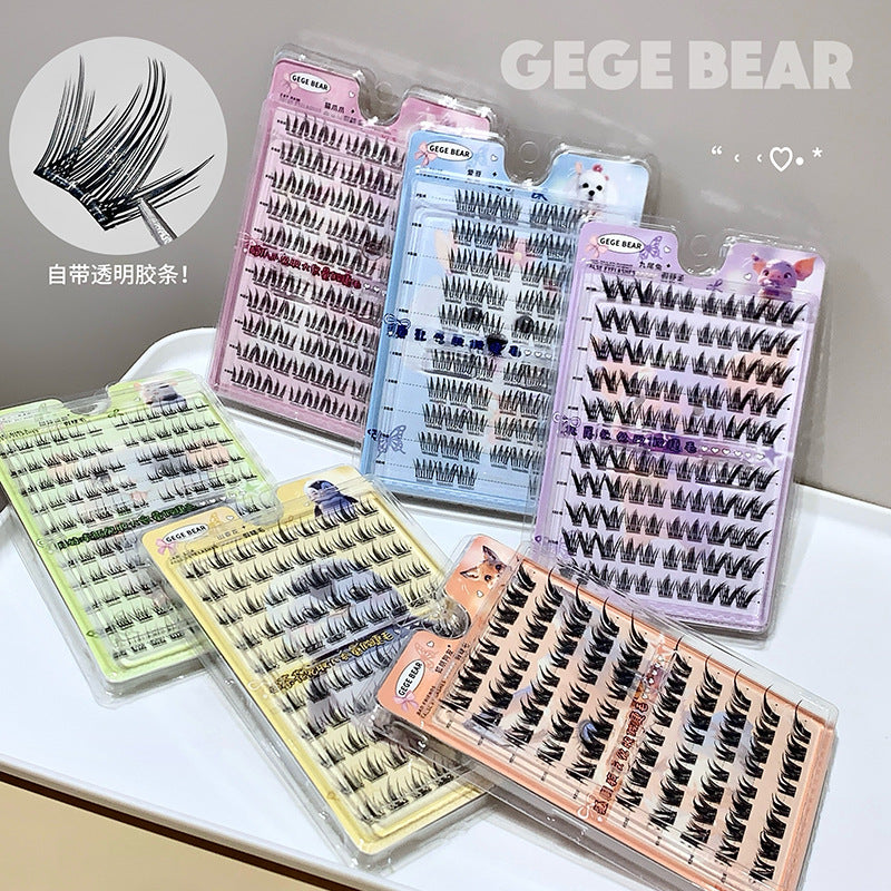 Gege bear nine-tailed rabbit fox series glue-free false eyelashes comic artificial segmented elongated eye tail novice eyelashes