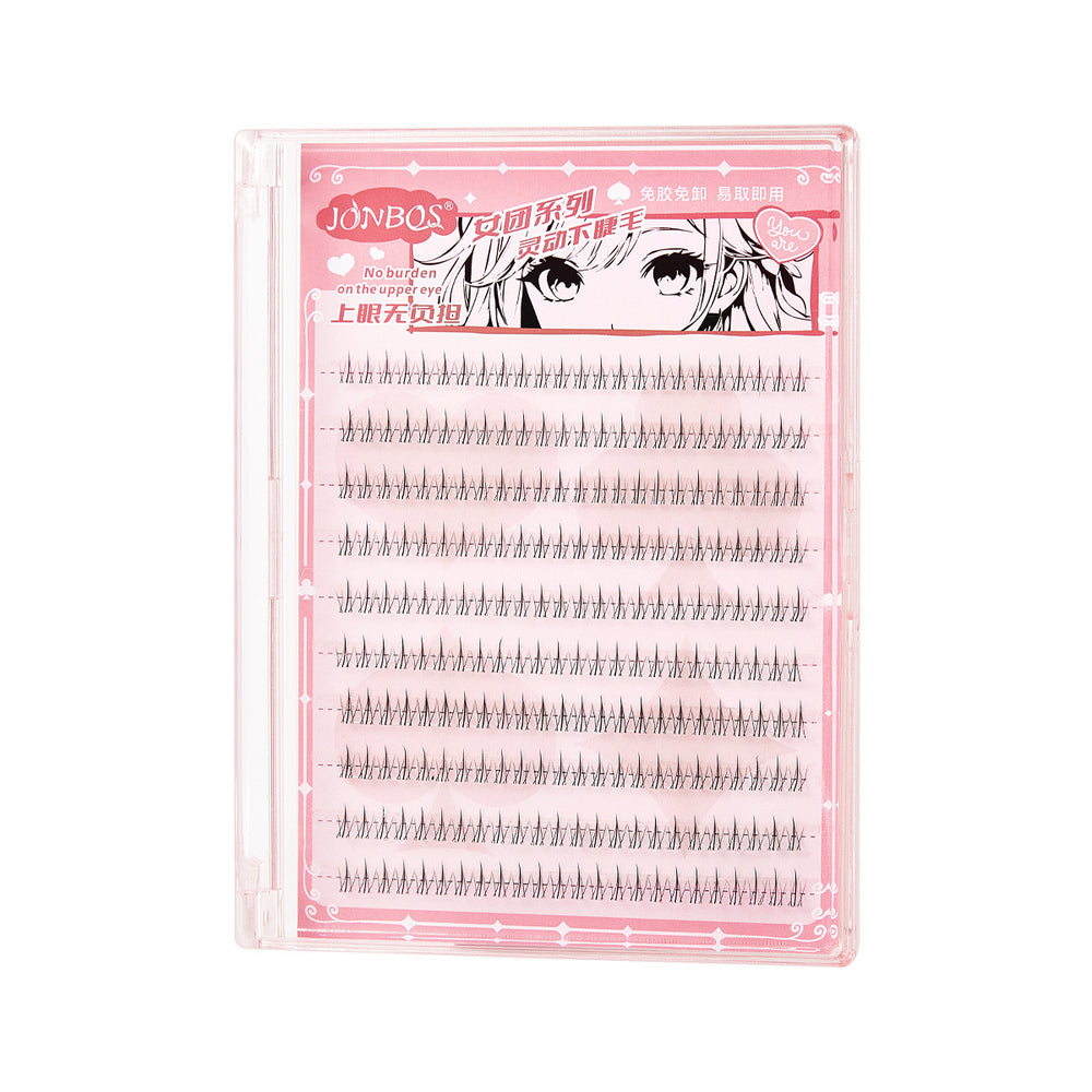 Jonbos girl group glue-free self-adhesive false eyelashes 10 rows single cluster small flame xi shi nature mom born lower eyelashes
