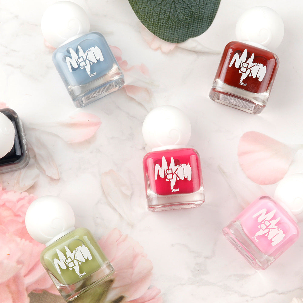 Bk new water-based peel-off nail polish - long-lasting, quick-drying, solid color & glitter - salon-quality, multiple colors available, protective base coat