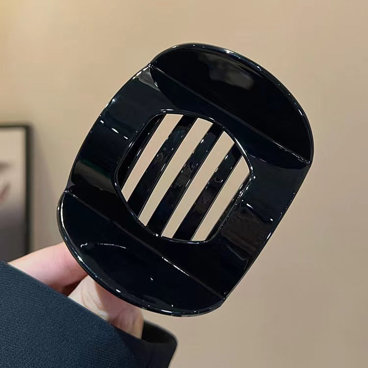 Lazy old money style gripper for women fall and winternew arrival enlarged and widened horizontal clip classy sense retro leopard print hair clip headwear