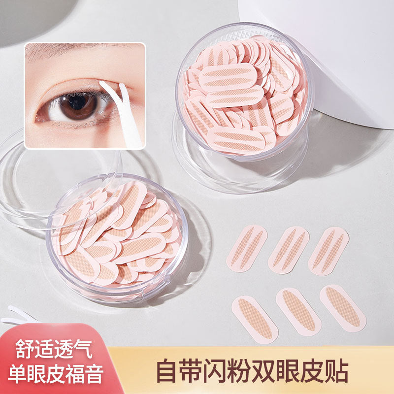 Jonbos lace double eyelid tape - invisible, natural, seamless, specifically for puffy eyes, strong support, matte with shimmer