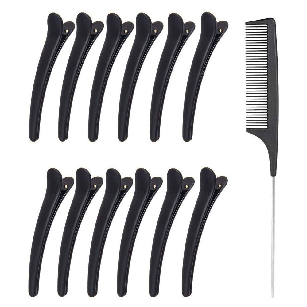 13-piece comb clip hairdressing set steel needle comb duckbill clip hair accessories hairdressing tool handy gadget