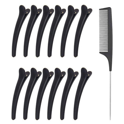 13-piece comb clip hairdressing set steel needle comb duckbill clip hair accessories hairdressing tool handy gadget