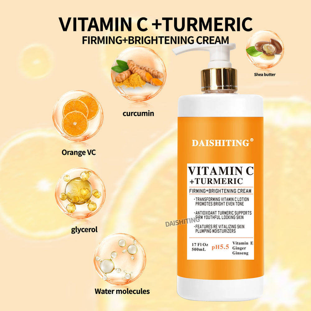 turmeric vc body lotion brightening moisturizing cream refreshing firming brightening hydrating vitamin c skin care