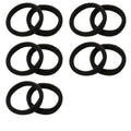 10 black rubber bands