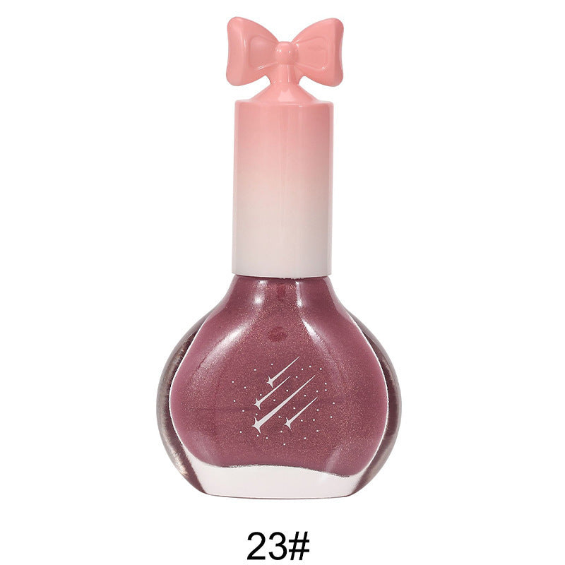 Nail polish, no baking, quick drying, non-tearable, nude color, sequined bottom oil, wine red cherry oily nail polish, wholesale