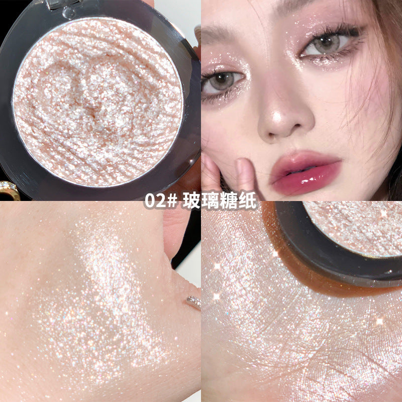 Xixi yuechi dark highlight powder palette potato puree texture pearlescent diamond fine shimmer brightening silkworm single color eyeshadow