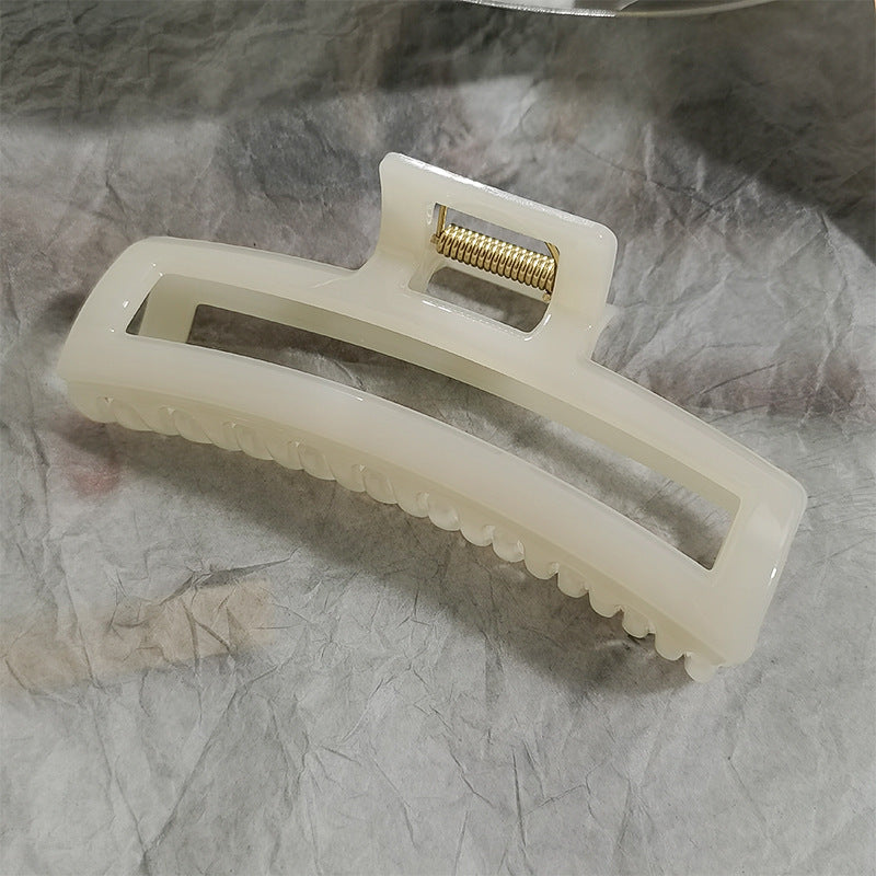 Fashionclassy off-white hair clip summereasiest for match back of head hair clip elegant shark clip hair clip