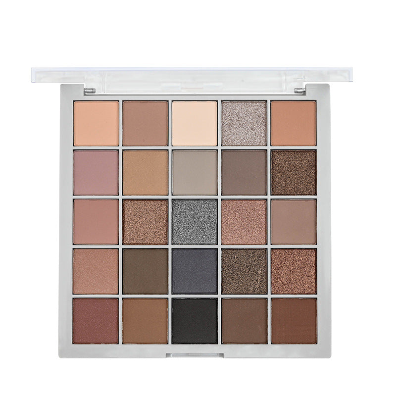 Capel 25-color lucky eyeshadow palette - shimmering, fine glitter, milk tea earth tones - affordable eyeshadow for students