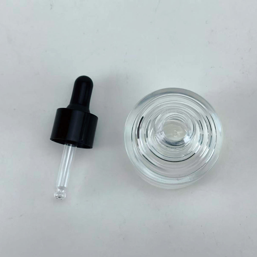New cosmetic glass bottle packaging material 30ml essential oil glass bottle plastic tip dropper original liquid essence dispensing bottle
