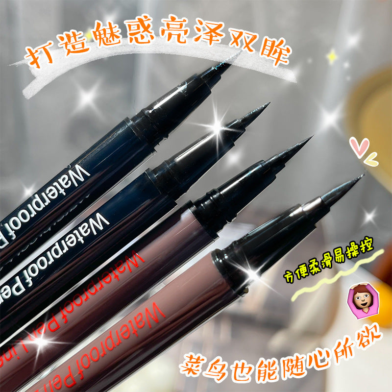 Makeup xixi lingmu deep automatic eyeliner waterproof long-lasting non-smudge hard tip black brown eyeliner pen