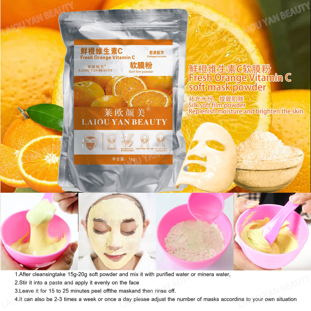 Leo yanmei milk brightening & hydrating soft mask powder - nourishing & moisturizing professional skincare collagen mask powder 800g