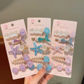New ocean series mermaid princess hair accessories - starfish & seashell hair clips, cute kids' bang clips, alligator clips