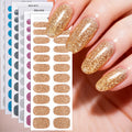 fashion gel nail stickers no bake flash onion powder nail art stickers uv-free gel nail wraps