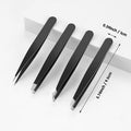 Stainless steel eyebrow tweezers - black & silver - multi-purpose hair removal tweezers - eyebrow tweezer set - high-quality tweezers wholesale