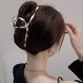 Metal cross hair clip classy cross wavy style elegant gripper shark clip back of head hair bun classy hair accessories