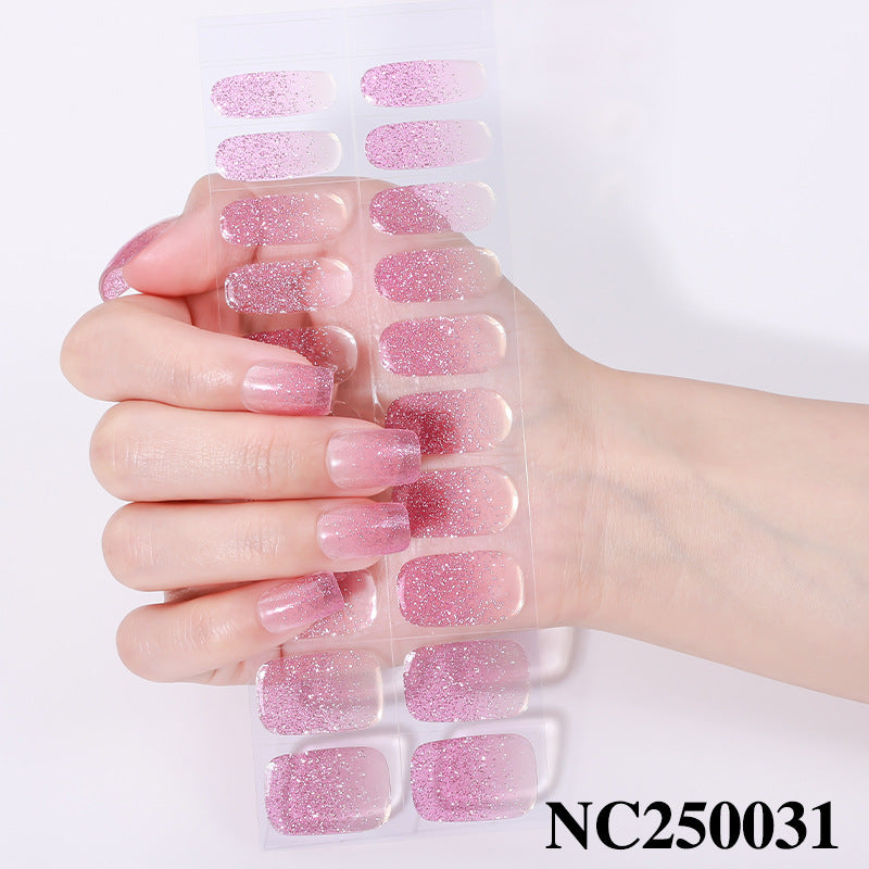 Zhengxiang personalized gel manicure stickers waterprooffashion onion powder manicure stickers uv light therapy semi-baked nail stickers nail