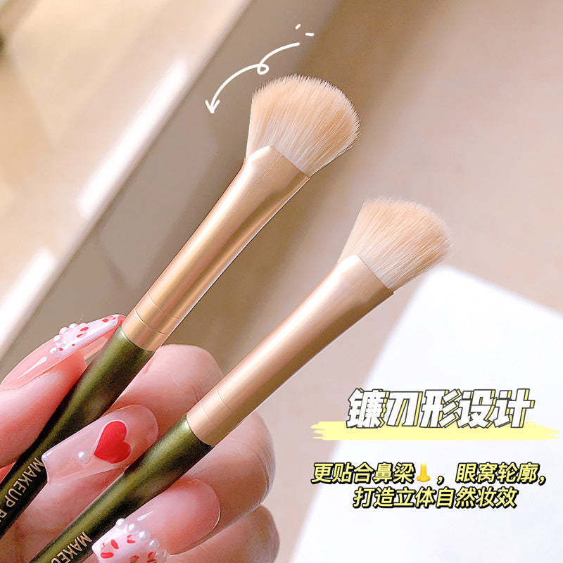 Jonbos sickle nose shadow brush contouring brush semi-fan-shaped oblique head flat head makeup brush nose side brush nose beauty tool