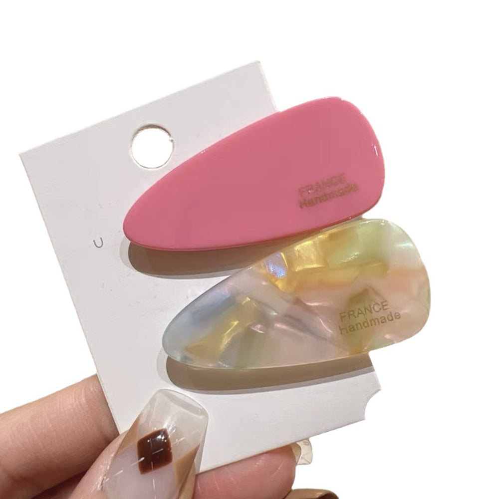 New arrival acetic acid girly pink hair clip side clip casualelegant style cute white bangs clip hair clip duckbill clip
