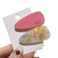 New arrival acetic acid girly pink hair clip side clip casualelegant style cute white bangs clip hair clip duckbill clip