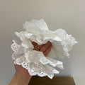 Double-layer large lace scrunchie - french romantic hollow-out hair tie - lolita style hair accessory for women