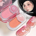 Jonbos cat diary cheek highlighter blush palette - all-in-one, fine shimmer, high-shine, waterproof, dual-color contouring palette for women