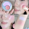 Kobeleen water glow duo blush palette - expandable/retractable, brightening & contouring, natural dewy finish, smudge-proof blush