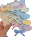 Cute milk blue polka dot bow hair clip bangs clip broken hair side clip girl forehead duckbill clip hair clip