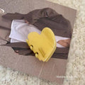 Heart-shaped acetate claw clip - yellow