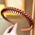 Braided twist headband-burgundy
