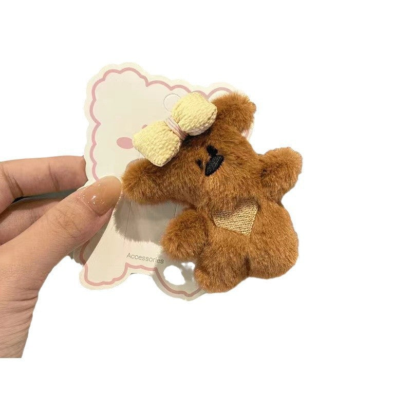 Cute plush doll bowsbear hairpin duckbill clip easiest for matchgirl heart bangs side clip cartoon hairpin