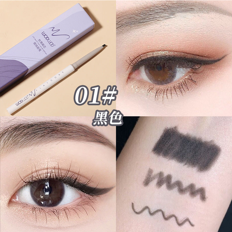Wodwod silky smooth flat tip gel eyeliner - 3d natural look, waterproof, sweat-proof, smudge-proof, beginner-friendly, faux nude eyeliner