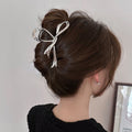 Sense of design ribbon bows hairpin female ins cold style hair volume large size gripper metal shark clip hair accessories