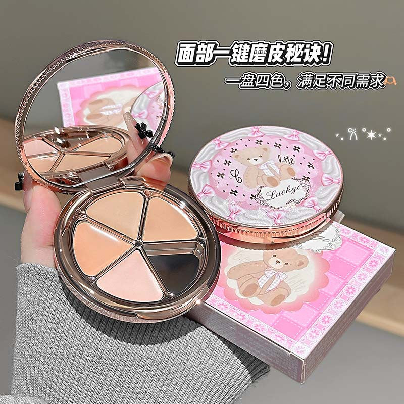 Luckgo pink sweetheart concealer palette - covers tattoos, facial spots, acne scars, dark circles, and tear troughs
