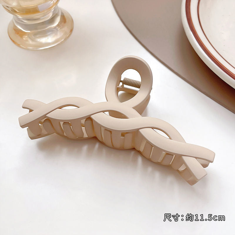 Springnew arrivaleasiest for match cross cut out hair grip milk tea coffee color elegant grip clip hairpin casual hairpin hair accessories