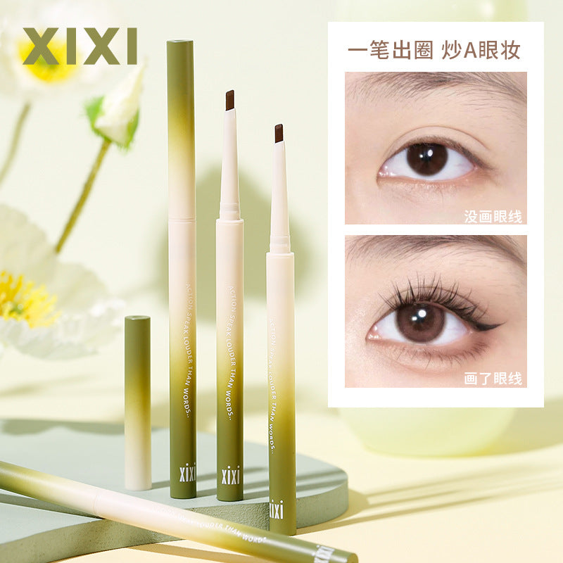 Xixi chunri green angled eyeliner gel pen - waterproof, smudge-proof, natural brightening, under-eye highlight & eyeliner